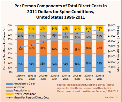 Per Person Components of Total Direct Costs for Spine Conditions